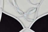 PINK Swim Suit Negro Orilla Blanca Chica