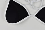 PINK Swim Suit Negro Orilla Blanca Chica