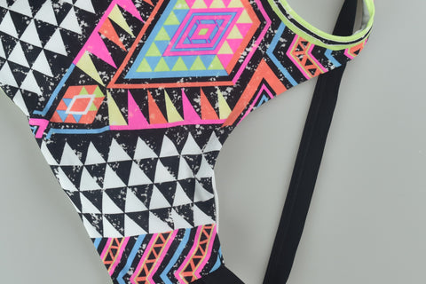 PINK Swim Suit Colores Triangulos Chico