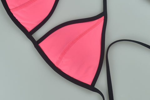 PINK Swim Suit Rosa Orilla Negra Mediana