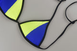 PINK Swim Suit Verde Con Azul Triangulo Mediana