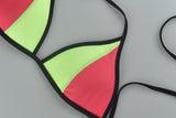 PINK Swim Suit Verde y Naranja Medium Mediana
