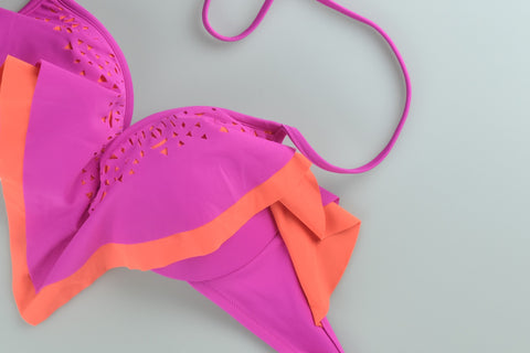 Victoria's Secret Swim Suit Rosa y Naranja Olan Medium (Mediana)