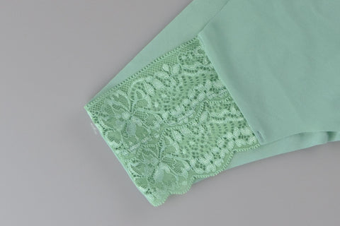 PINK Cheeky Panty Verde Encaje Mediana