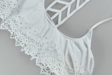 Victoria's Secret Swim Suit Blanco Olan triangulitos Large (Grande)