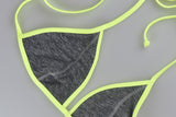 PINK Swim Suit Verde Con Gris Brillante Grande