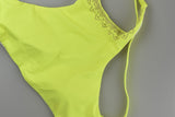 PINK Swim Suit Amarillo Detalle dorado cuello Grande