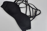 PINK Swim Suit Negro Doble Tirantes Cruzado Chico