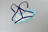 PINK Swim Suit Azul Tirantes Azul marino cruzados Mediana