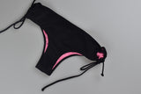 Victoria's Secret Cheeki Panty Negro Amarre a los Costados Interior Rosa Medium (Medium)